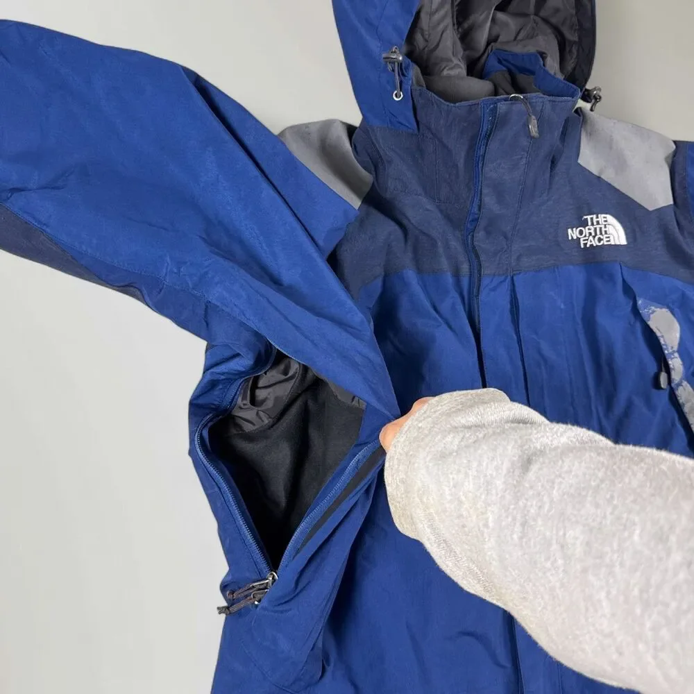 Vintage North Face Mens Summit Series Gore-Tex Jacket Blue Hooded Shell Size Lrg